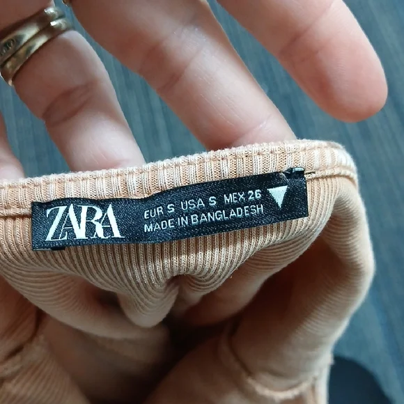 Zara Tan Ribbed Bodysuit Size Small - Picture 7 of 7